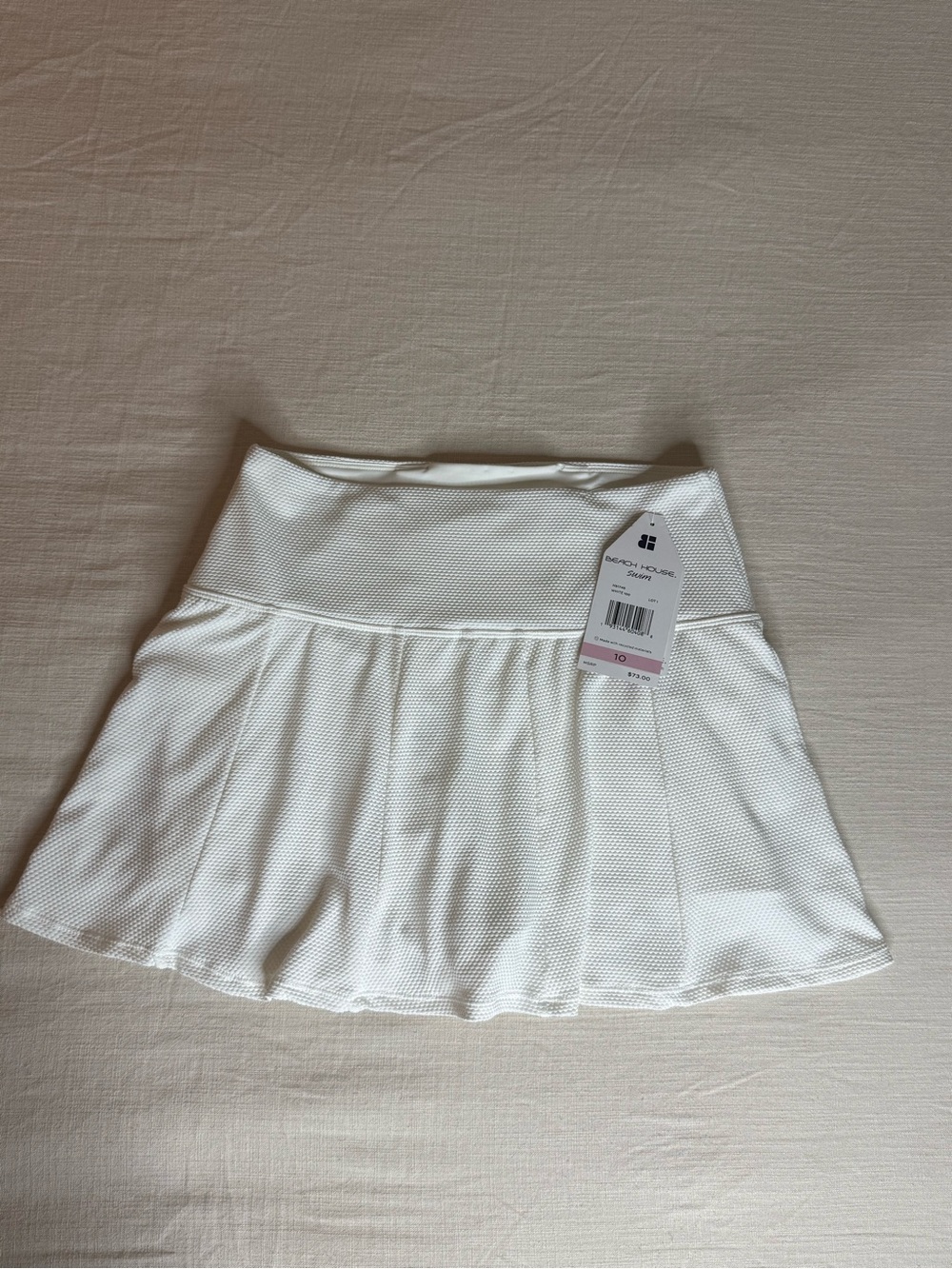 Beach House White Textured Tennis A-Line Skirt
